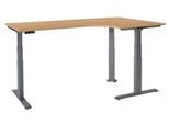 Schäfer Shop Genius Winkelschreibtisch Modena Flex, elektrisch höhenverstellbar, 90° Winkel, T-Fuß, B 2000 mm, Buche/anthrazit