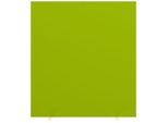 Design-Trennwand Paperflow, Stoffbespannung grün, schwer entflammbar gemäß DIN 4102 (B1), desinfektionsmittelbeständig, B 1600 x T 390 x H 1740 mm