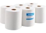 Papierhandtücher WIPEX® 3473, 2-lagig, saugstark, 100 % Zellstoff, hochweiß, 6 Rollen mit jeweils 450 Blatt