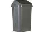 Wertstoffsammler Probbax, Volumen 50 l, mit abnehmbarem Schwingdeckel, ohne Inneneimer/Griff, L 385 x B 290 x H 660 mm, Recycling-Polypropylen, schwarz