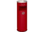 Kombi-Ascher VAR, rund, 16 l, für Innen & Außen, mit Sieb & Kantenschutz, Ø 230 x H 660 mm, Stahlblech, rot