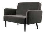 Zweisitzer Sofa meet by Paperflow LISBOA, Samtbezug anthrazit, Fußgestell schwarz, B 1240 x T 815 x H 830 mm