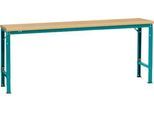 Manuflex Grundtisch UNIVERSAL Spezial, 2000 x 800 mm, Multiplex natur, wasserblau