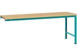 Manuflex Ansatztisch UNIVERSAL Spezial, Tischplatte Multiplex, 2000x1000, wasserblau