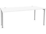 Schäfer Shop Genius Schreibtisch MODENA FLEX, Breite 1800 mm, einseitig verkürzt, weiß