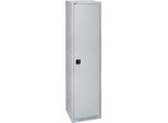 Schäfer Shop Genius Flügeltürenschrank FS, Stahl, mit Belüftungslöchern, B 545 x T 620 x H 1950 mm, 5 OH, Weißalu/Weißalu, bis 250 kg