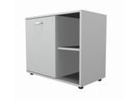 Schäfer Shop Select Sideboard, mit Drehtür, abschließbar, Spanplatte, B 800 x T 420 x H 663 mm, links anstellbar, lichtgrau