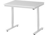 Rau ESD-Arbeitstisch Adlatus, elektrisch höhenverstellbar, 28 mm Spanplatte mit Melaminbelag, bis 150 kg, B 1000 x T 800 x H 720-1120 mm, lichtgrau