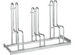 Bügelparker, 1-seitig, für Reifen bis B 55 mm, B 1050 x T 1850 x H 740 mm, Stahl feuerverzinkt, 3 Einstellplätze, zerlegt