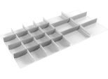 Schubladeneinsatz Treston, 5 Unterteiler & 16 Mittelplatten, B 1300 mm, für Serie 130 mit H 100 mm
