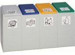 Wertstoff-Sammelsystem 2000, 40 Liter, Vierer-Element, Lieferung ohne Deckel!