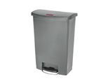 Rubbermaid Tretabfalleimer Slim Jim Step-On, mit Rollen, L 570 x B 353 x H 826 mm, 90 l, Kunststoff, grau