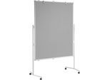 MAUL Moderationstafel Pro, B 1200 x H 1500 mm, Textil/Textil, grau