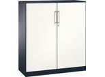 Flügeltürenschrank ASISTO C 3000, 3 Ordnerhöhen, B 1200 mm, anthrazit/weiß