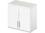 Schäfer Shop Genius Aufsatzschrank TETRIS WOOD, 2 OH, B 800 mm, abschließbar, weiß