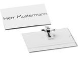 Schäfer Shop Select Namensschilder mit Kombiklemme, 4 5x 75 mm, 25 Stück