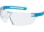 Bügelbrille Uvex x-fit, EN 166, EN 170, Polycarbonat klar, Rahmen blau transluzent, 5 Stück