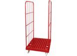 Rollplatte, Kunststoff, mit 2 Seitengittern, H 1550 mm, feuerrot RAL 3000