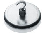 Kraftmagnet mit Haken, Ø 25 mm, Haftkraft ca. 4 kg, verzinkt, 5 Stück
