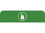 Hinweistafel für konfigurierbare Recyclingstation von Rubbermaid, für 125 Liter Behältereinheit, B 610 x H 203 x T 20 mm, Glas, grün