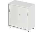 Schäfer Shop Select Schiebetürenschrank LOGIN, 2 Ordnerhöhen, B 800 x T 420 x H 788 mm, lichtgrau/lichtgrau