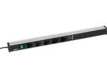 Steckdosenleiste Treston 683, 5-fach, 2 x USB-A, An/Aus-Schalter, 4,5 m langes Kabel, 16 A/250 V, B 683 x T 44 x H 52 mm, Aluminium