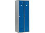 Schäfer Shop Select Kleiderspind mit 2 Abteilen, Drehriegelverschluss, weißaluminium/enzianblau