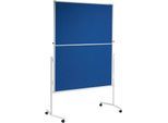 MAUL Moderationstafel Pro, klappbar, B 1200 x H 1500 mm, Textil/Whiteboard, blau