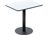 Bistrotisch Paperflow Mezzo, melaminharzbeschichtete MDF-Platte, Stahlgestell, B 600 x T 800 x H 750 mm, weiß/mattschwarz