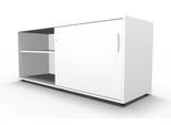 Schäfer Shop Select Sideboard, mit Schiebetür, abschließbar, Spanplatte, B 1600 x T 500 x H 663 mm, rechts anstellbar, weiß