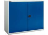 Flügeltürenschrank Schäfer Shop Select MS-i 12412, Stahlblech, B 1200 x T 400 x H 1215 mm, 3 OH, Lichtgrau/Enzianblau, bis 150 kg