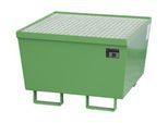 Auffangwanne BAUER AM-1, mit Gitterrost, Stahl, 215 l, B 800 x T 800 x H 545 mm, grün
