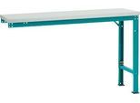 Manuflex Ansatztisch UNIVERSAL Spezial, 1500 x 800 mm, Kunststoff lichtgrau, wasserblau