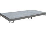 Bauer Regalwanne RW-GR 2700-1 PE, mit PE-Einsatz und Gitterrost, L 2665 x B 1315 x H 210 mm, lackiert, mausgrau RAL 7005