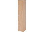 Schließfachschrank Topas Line, 6 Ordnerhöhen, 3 Fächer, Zahlenschloss, B 400 x T 420 x H 2156 mm, Nussbaum/Nussbaum