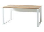 Schreibtisch LIONI, Rechteck, Kufen, B 1580 x T 790 x H 750 mm, Navarra Eiche Nachbildung/weiß