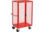 Schäfer Shop Select Gitter-Regalwagen mit Türen, 980 x 700 mm