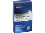 Verbandkasten Premium, für das Auto, Inhalt nach DIN 13 164, temperaturbeständig von -20 bis +130°, B 160 x T 70 x H 250 mm, Polypropylen, blau