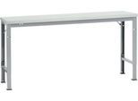 Manuflex Grundtisch UNIVERSAL Spezial, 1750 x 800 mm, Kunststoff lichtgrau, alusilber