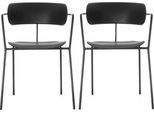 Stuhl BISTRO, stapelbar bis zu 4 Stück, B 535 x T 545 x H 760 mm, Stahlrohr & Polypropylen, schwarz, 2 Stück