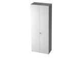 Garderobenschrank Topas Line, 6 Ordnerhöhen, abschließbar, B 800 x T 420 x H 2156 mm, graphit/weiß