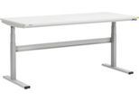 Treston TED Arbeitstisch M1500, B 1800 x T 800 mm, elektrisch höhenverstellbar, T-Fuß, lichtgrau RAL 7035