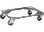 Gmoehling Fahrgestell für Transportkästen Typ 4, bis 200 kg, Lenk- und Bockrollen, Vollgummi-Räder, L 724 x B 459 x H 150 mm, Stahl verzinkt