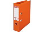Ordner Esselte® No. 1, A4, Rückenbreite 75 mm, für ca. 500 Blatt, Hebelmechanik, Rückenschild, Griffloch & Raumsparschlitze, FSC®-Karton, orange