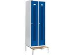 Schäfer Shop Select Kleiderspind, mit Sitzbank, 2 Abteile, 300 mm, Zylinderschloss, Tür enzianblau
