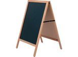 Update Display Holz-Kundenstopper Economy Indoor, Buchenholz, dunkel lasiert, B 670 x H 1030 mm