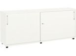 Schäfer Shop Select Anstellschiebetürenschrank, aus Holz, 2 Fachböden, B 1600 mm x T 421 x H 750 mm, weiß