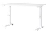Schreibtisch Porto, mechanisch höheneinstellbar, C-Fuß, B 1200 x T 800 x H 680-910 mm, weiß/weiß
