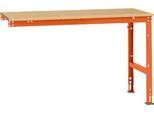 Manuflex Ansatztisch UNIVERSAL Standard, 1500 x 800 mm, Multiplex natur, rotorange