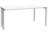 Schäfer Shop Genius Schreibtisch MODENA FLEX, Breite 1600 mm, einseitig verkürzt, weiß